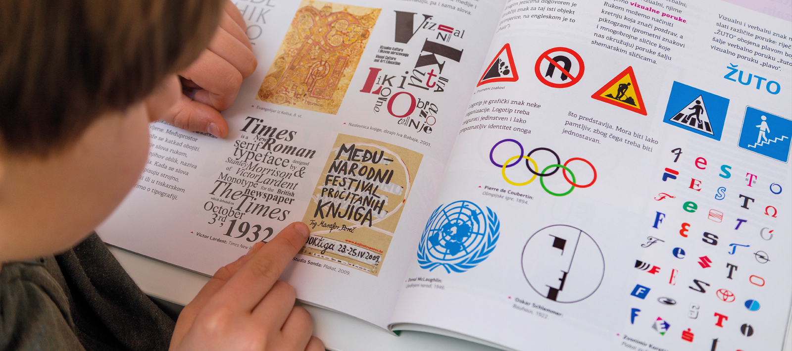 Studio Sonda’s poster in primary shool textbook